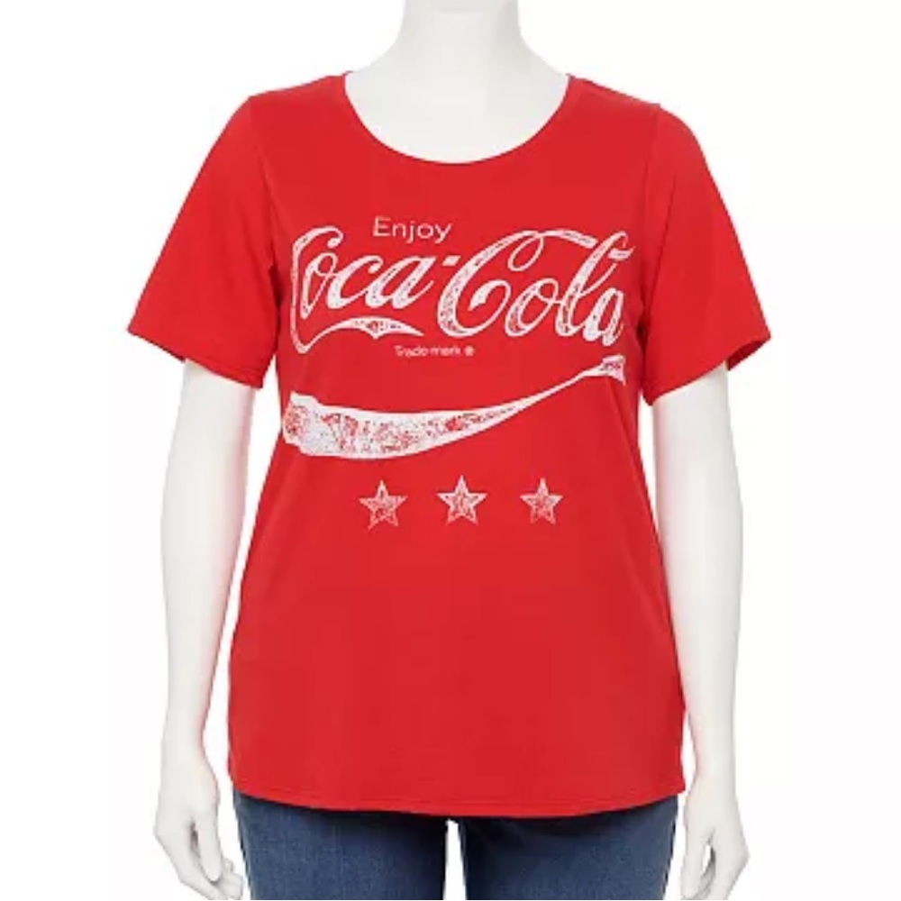 Hybrid Tees Novelty Enjoy Coca Cola Short Sleeve Tee T-Shirt Red White Size 3X